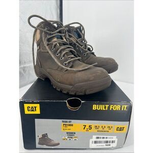 Caterpillar Tess ST Work Boots in Dark Grey Brown